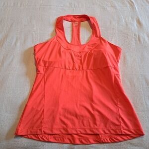 Hyba women's size large orange racerback tank with built bra